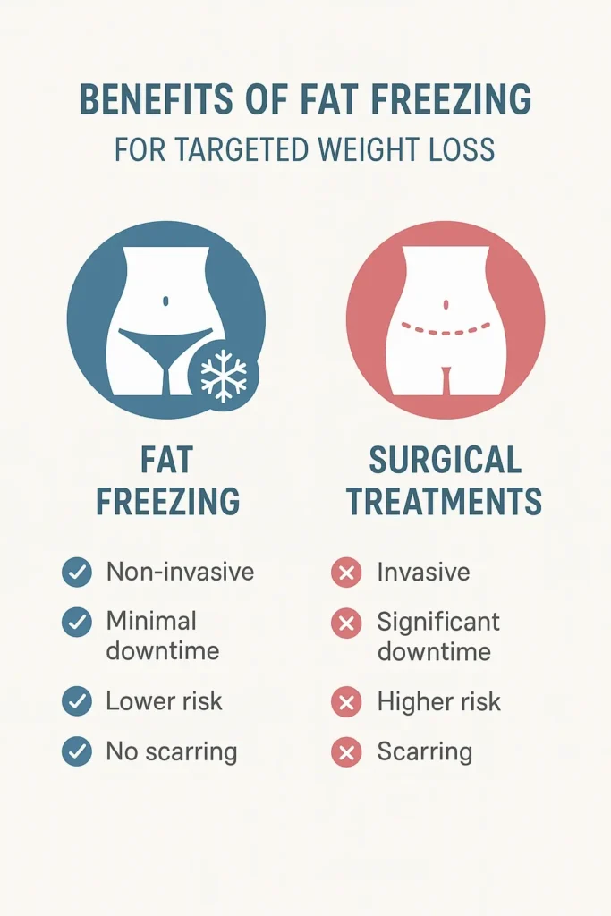 graphic showing the benefits of fat freezing Barry