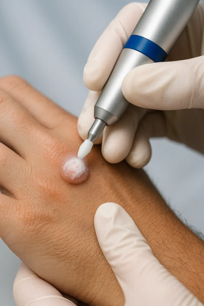 example of wart removal Barry using cryopen