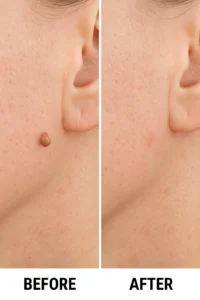 Skin tags removal Barry before and after