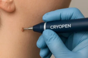 Person receiving skin tag removal Barry