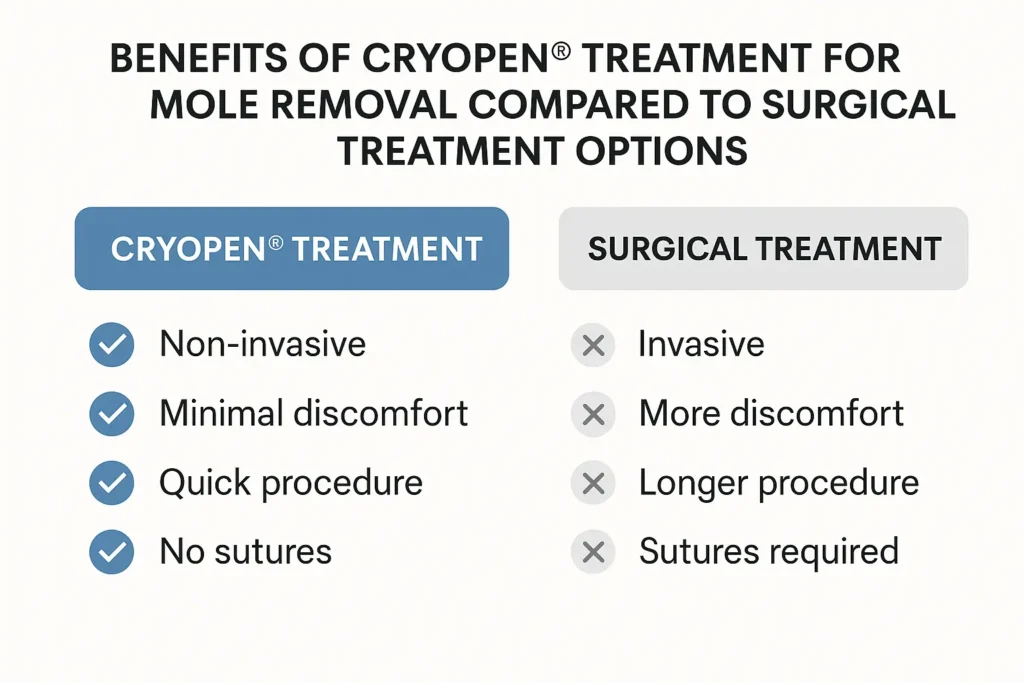 Benefits of facial mole removal Barry - call our team today to book a consultation