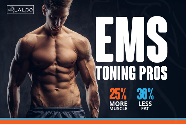Image of man with sculpted stomach showing the fat loss and muscle gain of LA-EMS Body Sculpting Treatment Barry